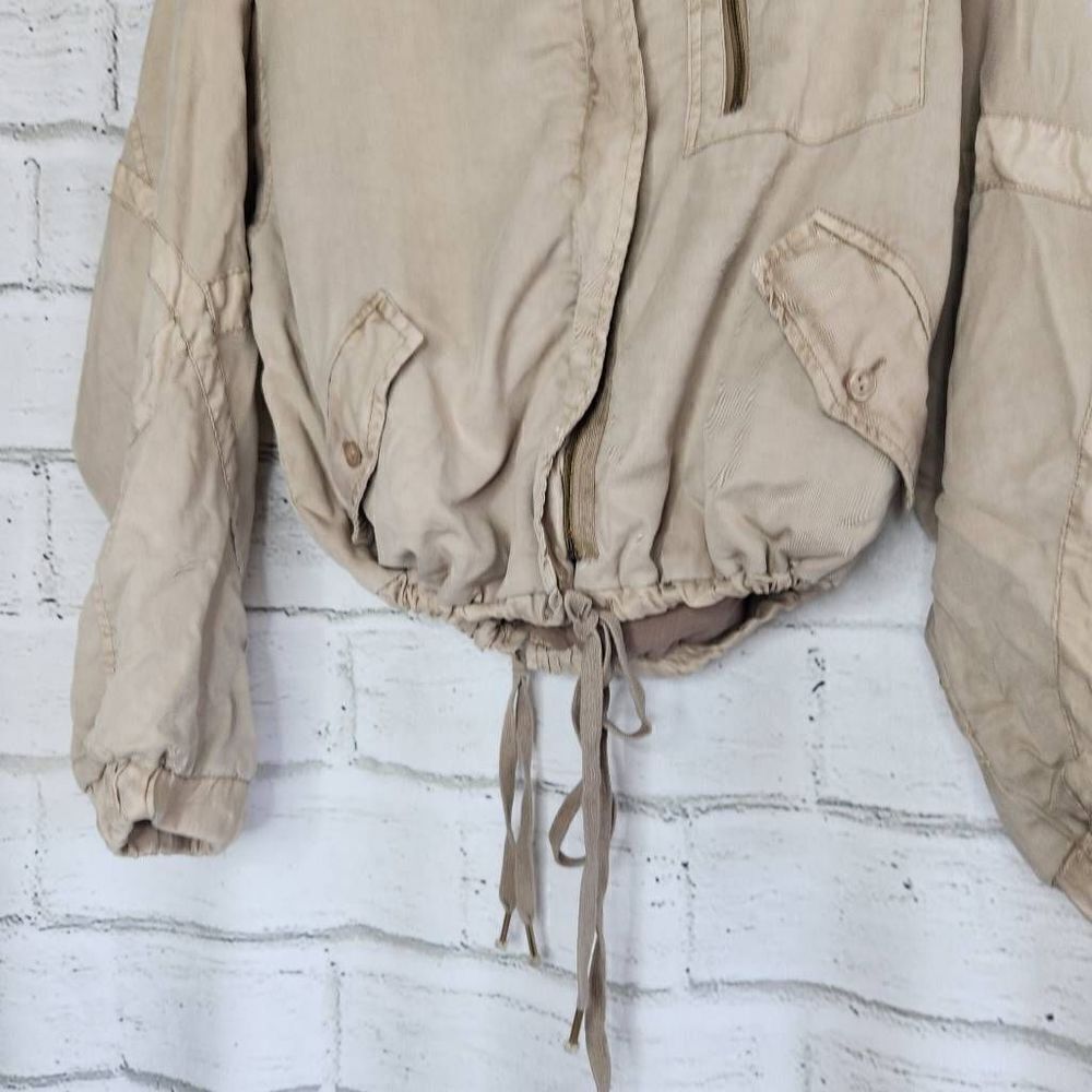 Young Fabulous & Broke Khaki Clara Drawstring Utility Jacket Bomber Full Zip M - Picture 4 of 16